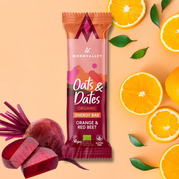 Moonvalley Organic Oats & Dates Bar - Orange & Red Beet Box (12 x 50 g)
