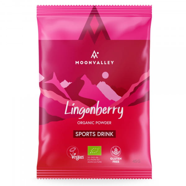 Moonvalley Organic Sports Drink - Bio-Getränkepulver Lingonberry (12 x 45 g)